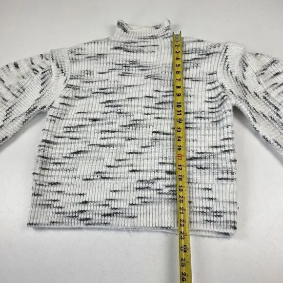 Varley $158 Black/White Belgrave‎ Knit Sweater Funnel Neck Dramatic Sleeve Small - Picture 6 of 14